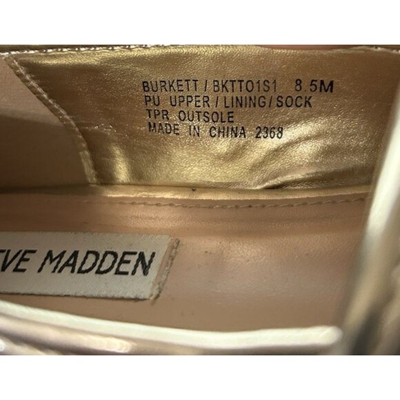 Steve Madden Burkett Gold Metallic Mary Jane Ballet Flats Womens SZ 8.5M - Picture 10 of 10